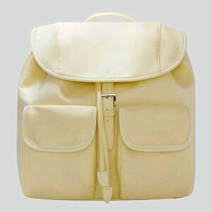 Year of Ours Cream Leather Backpack